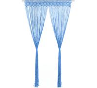 Rideau macramé bleu 140x240 cm coton