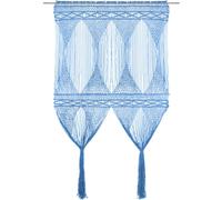 Rideau macramé bleu 140x240 cm coton