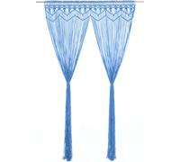 Rideau macramé bleu 140x240 cm coton
