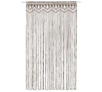 Rideau Macramé Taupe 140 x 240 cm, Coton et Polyester | 80% coton, lavable basse température, coupe facile, pour tringle, décoration intérieure