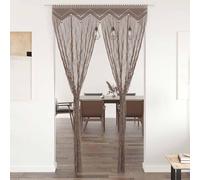 Rideau macramé taupe 140x240 cm coton