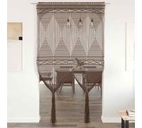 Rideau macramé taupe 140x240 cm coton
