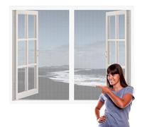 Rideau Magnétique Anti-Insectes 74 x 143 cm Magnétique Moustiquaire Porte Aimants et Bande Adhesive pour Salon Fenêtre Balcon, Blanc