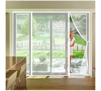 Rideau Magnétique Anti-Insectes Avancé 275x180cm Moustiquaire pour Porte de Balcon Cave Terrasse,Montage Facile par Collage avec Kit d'Installation Complet Sans Perçage Blanc