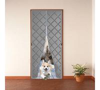 Rideau Magnétique de Protection Thermique 105 x 220 cm Coupe-Vent et Imperméable Magnet Thermo Rideau de Porte Sans Perçage, Velcro Installation pour Portes D'Entrée, Portes de Balcon, Gris