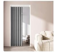 Rideau magnétique pliable de séparation de pièce, imperméable et isolant thermique, panneau d'intimité en accordéon d'intérieur (gris, 120 x 200 cm)