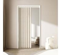 Rideau magnétique pliable pour porte, séparateur de pièce imperméable, isolation thermique, écran de porte accordéon (beige, l 100 x H 180 cm)