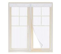 Rideau magnétique pour porte de balcon - 190 x 270 cm - Blanc - Fermeture automatique - Circulation d'air facile - Rideau magnétique pour portes et fenêtres - Bloque les insectes - Durable et efficace