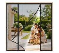 Rideau Magnétique pour Porte Double Noir 200x260cm Matériau durable conçu pour une utilisation intensive tout l’été Profitez de l'été en Famille