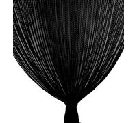 Rideau Mariel © Doux à Perles en Tissu Doux Anti-Insectes Anti-Bruit à Fils Noir - 120 x 220 cm