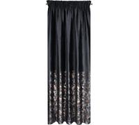 Rideau MARIELA noir 140x270 cm velours imprimé marbré sur ruban