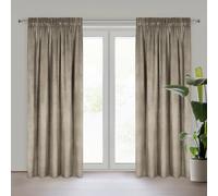 Rideau MELANIE marron 140X270 cm velours sur bande de pliage