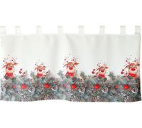 Rideau Motif imprimé Élan avec nez rouge Noël Bistro 60 x 120 cm Bistro