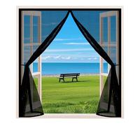 Rideau Moustiquaire 85 x 225 cm Anti Mouches et Insectes, Fermeture à Scratch, Sans Perçage, Puissants Aimants, Moustiquaire pour Porte pour Balcon, Chambre, Noir