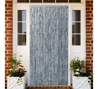 Rideau moustiquaire blanc et gris 100x220 cm chenille