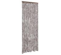 Rideau moustiquaire chenille marron blanc 90 x 200 cm