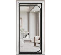 Rideau Moustiquaire De Portes avec Fermeture Éclair Joint ultra inférieur Anti Insectes moustiquaire porte fenetre Couloirs Portes-D-35x79in/90x200cm(Width*Height)