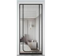 Rideau Moustiquaire De Portes avec Fermeture Éclair Joint ultra inférieur Anti Insectes moustiquaire porte fenetre Couloirs Portes-B-35x87in/90x220cm(Width*Height)