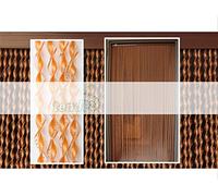 Rideau/Moustiquaire en PVC - modèle 21 - Bâtonnet D'ALUMINIUM - Made in Italy - Mesures Standard (90x200/100X220/120X230/130X240/150X250) - (95 X 200, BRONZE AVEC GLITTER OR [7])