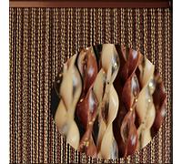 Rideau/Moustiquaire en PVC - modèle 21 - Bâtonnet D'ALUMINIUM - Made in Italy - Mesures Standard (90x200/100X220/120X230/130X240/150X250) - (95 X 200, IVOIRE ET BRUN [4-5])