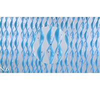 Rideau/Moustiquaire en PVC - modèle 21 - Bâtonnet D'ALUMINIUM - Made in Italy - Mesures: SUR MESURE OU STANDARD (90X200/95X200/100X220/120X230/130X240/150X250) - (90X200, BLEU AVEC GLITTER ARGENT [6])