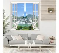Rideau Moustiquaire Fenetre 136 x 135 cm Joint Magnétique de Haut en Bas avec Fermeture Automatique Magnetique Rideau Moustiquaire pour Toutes Les Tailles de Fenêtre, Blanc