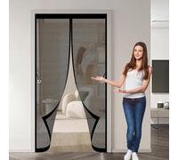 Rideau Moustiquaire Magnétique 101 x 105 cm Anti-Moustiques, Fermeture Automatique, Sans Perçage, Maille Fine, Moustiquaire de Balcon pour Portes, Différentes Tailles, Noir