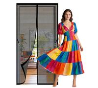 Rideau Moustiquaire Magnétique 108 x 200 cm Sans Perçage, Installation Facile Rideau de Porte Anti Moustique Se Ferme Tout Seul pour Balcon Salon Chambre Portes, Noir