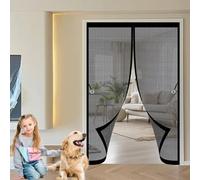 Rideau Moustiquaire Magnétique 125 x 165 cm Anti-Moustiques, Fermeture Automatique, Sans Perçage, Maille Fine, Porte Porte Magnétique pour de Balcon, Cave, Noir
