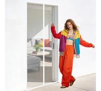 Rideau Moustiquaire Magnétique 130 x 190 cm Joint Magnétique de Haut en Bas avec Fermeture Automatique Rideau Moustiquaire Anti Poussière pour de Balcon Chambre, Blanc