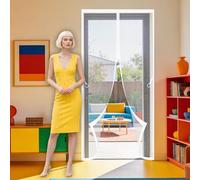 Rideau Moustiquaire Magnétique 139 x 269 cm Fermeture Automatique, Sans Perçage Mouche Insectes Rideau Porte Sans Perçage Convient Aux Balcons, Caves et Chambres, Blanc