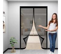 Rideau Moustiquaire Magnétique 155 x 200 cm Anti-Moustiques, Fermeture Automatique, Sans Perçage, Maille Fine, Aimantée Moustiquaire pour Portes, Différentes Tailles, Noir