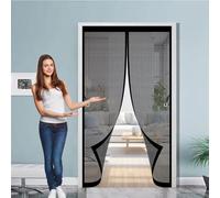 Rideau Moustiquaire Magnétique 85 x 90 cm Anti-Moustiques, Fermeture Automatique, Sans Perçage, Maille Fine, Porte Anti Mouche pour Portes, Différentes Tailles, Noir