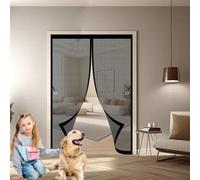 Rideau Moustiquaire Magnétique 85 x 90 cm Anti-Moustiques, Fermeture Automatique, Sans Perçage, Maille Fine, Moustiquaire sur Mesure pour Portes, Différentes Tailles, Noir