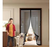 Rideau Moustiquaire Porte 140 x 200 cm Anti-Moustiques, Anti-Insectes, Maille Ultra-Fine, Installation Facile, Moustiquaire de Porte pour Portes, Différentes Tailles, Noir