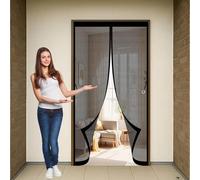 Rideau Moustiquaire Porte 80 x 90 cm Anti-Moustiques, Anti-Insectes, Maille Ultra-Fine, Installation Facile, Porte Anti Moustique pour Portes, Différentes Tailles, Noir