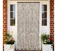 Rideau moustiquaire taupe et blanc 90x220 cm chenille