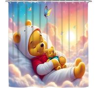 Rideau multifonctionnel design 180x180 cm - Petit ourson et ourson en peluche