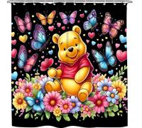Rideau multifonctionnel design 180x180 cm - Winnie l'ourson/Fleurs et papillons