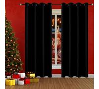 Rideau Occultant 1 Pièces 100 x 200 cm Isolant Anti UV, Lot de 1 Rideaux Opaque Draperies Intérieurs Decoration Rideaux Salon Moderne Chambre pour Cuisine Dressing, Noir