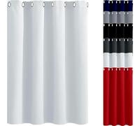 Rideau Occultant 1 Pièces 70 x 145 cm Tenture Opaque à Oeillets Isolation Curtain Lot de 1 Rideau,pour Salon, Blanc