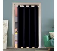 Rideau Occultant 1 Pièces 70 x 240 cm Isolant Anti UV, Lot de 1 Rideaux Opaque Draperies Intérieurs Decoration Rideau Thermique Isolant pour Cuisine Dressing, Noir