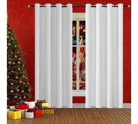 Rideau Occultant 1 Pièces 90 x 240 cm Isolant Anti UV, Lot de 1 Rideaux Opaque Draperies Intérieurs Decoration Rideaux Salon Moderne Chambre pour Cuisine Dressing, Blanc