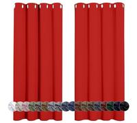 Rideau Occultant 110 x 230 cm Isolant Anti UV, Lot de 1 Rideaux Opaque Draperies Intérieurs Decoration Rideaux Thermiques, Cuisine pour Chambre Salon, Rouge