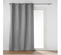 Douceur d'Intérieur – Rideau occultant jacquard Dusky 140x240 cm Anthracite œillets