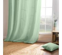 Rideau occultant 140x260 Kala de L’Effet Papillon - Rideau decoratif 8 œillets 100% Coton 185 GR/m² [ Rideaux et Draperies intérieurs ] (Vert Menthe)