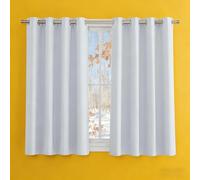 Rideau Occultant 195 x 200 cm avec Oeillets Isolation Lumineux Draperies Intérieurs à Oeillets Design Moderne à pour Chambre, Opaque Rideaux Salon Moderne, Blanc