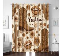 Rideau Occultant 2 Pièces, Rideaux Opaque Abstrait Cactus Fleurs Thermique Isolant Anti à Oeillets Enfant Chambre Maison Salon Moderne L170xH200 CM Décoration De Fenêtre pour Intérieurs