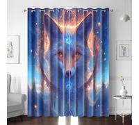 Rideau Occultant 2 Pièces, Rideaux Opaque Renard Araignée Abstrait Thermique Isolant Anti à Oeillets Enfant Chambre Maison Salon Moderne L170xH200 CM Décoration De Fenêtre pour Intérieurs