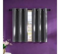 Rideau Occultant 200 x 100 cm avec Oeillets Isolation Lumineux Draperies Intérieurs à Oeillets Design Moderne à pour Chambre, Opaque Rideaux Salon Moderne, Gris